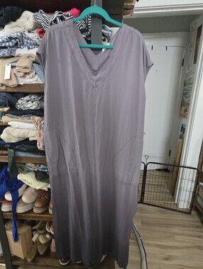 Splendid Lavender-Gray Ombre V-Neck Maxi Dress